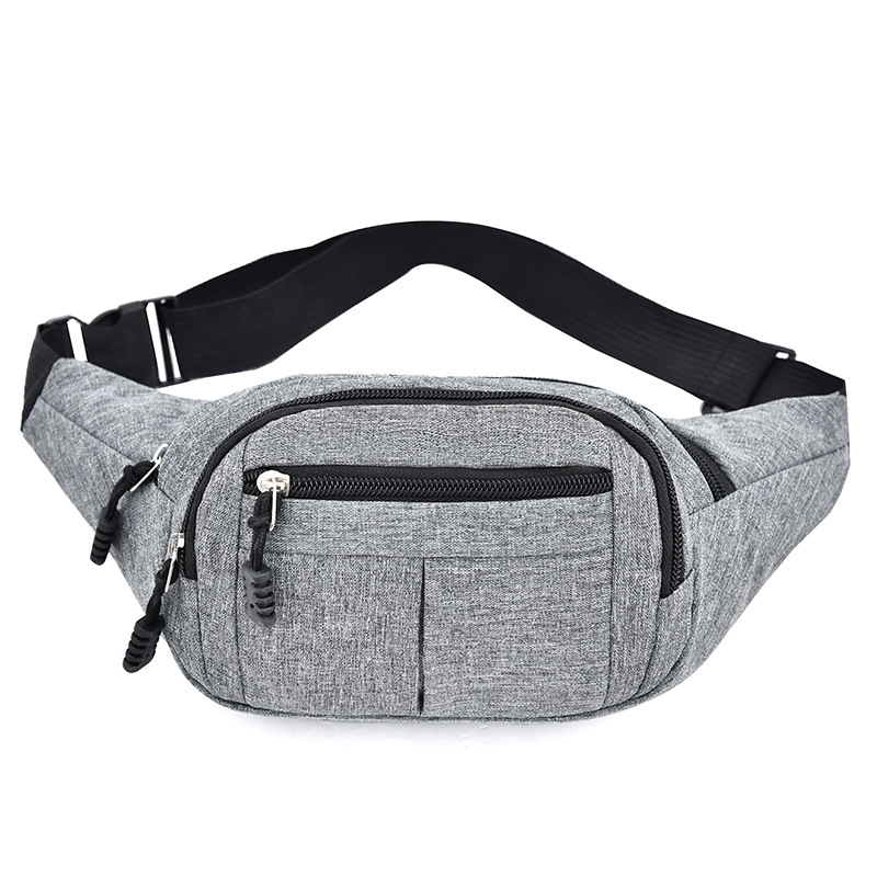 Crossbody Fanny Pack for Men Women, Sports Waist Bag with Adjustable Strap, Fashionable Belt Bag for Travel Hiking Cycling Running (Grey)