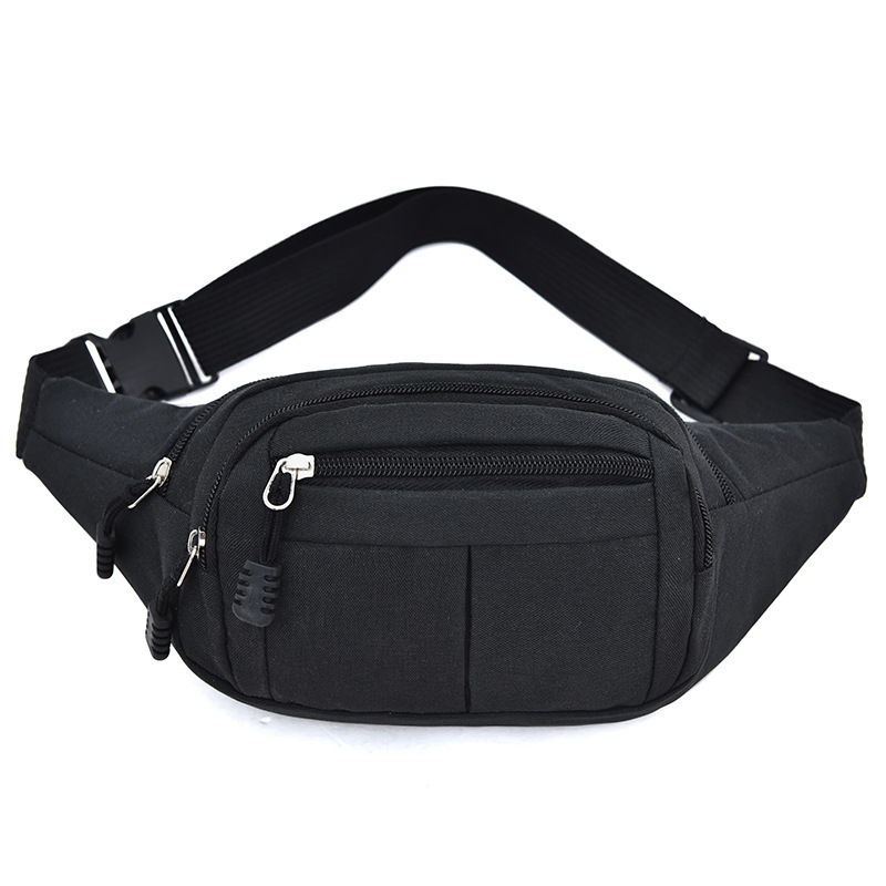 Crossbody Fanny Pack for Men Women, Sports Waist Bag with Adjustable Strap, Fashionable Belt Bag for Travel Hiking Cycling Running (Black)